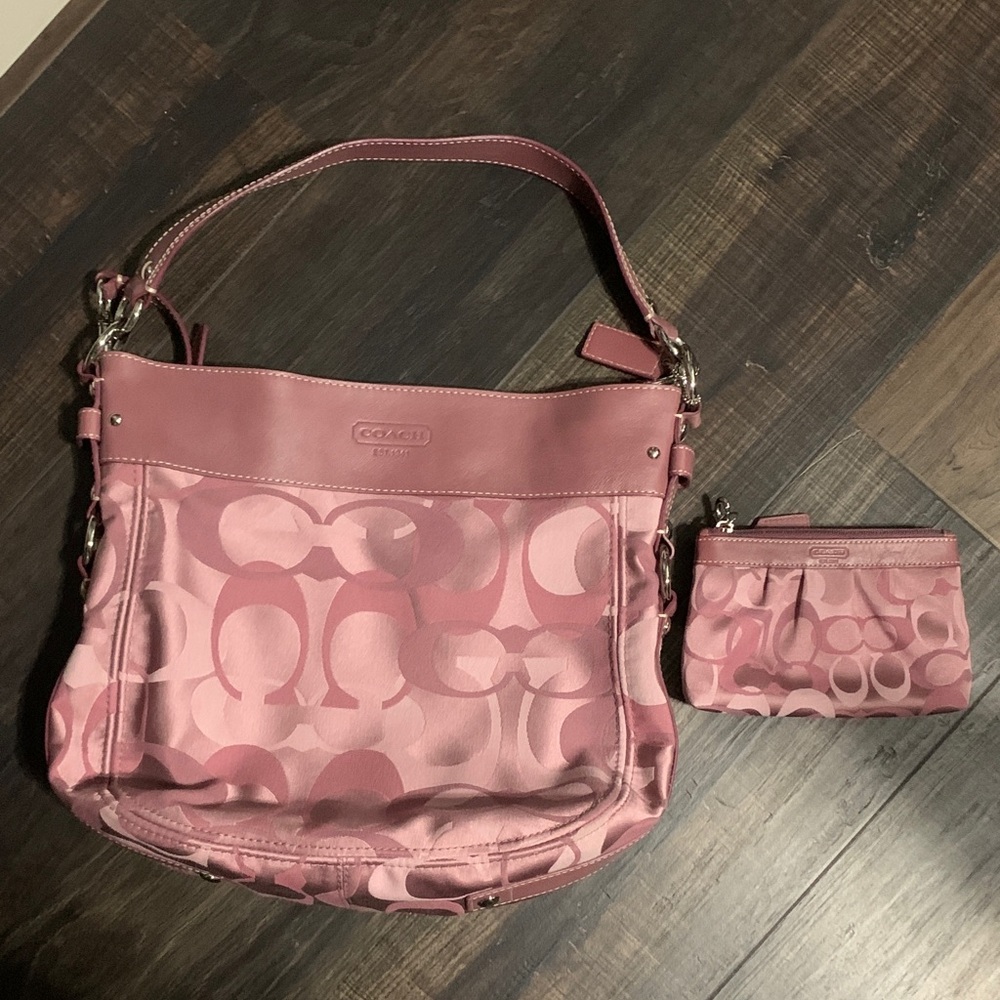 Coach Rose Shoulder Bag and wristlet